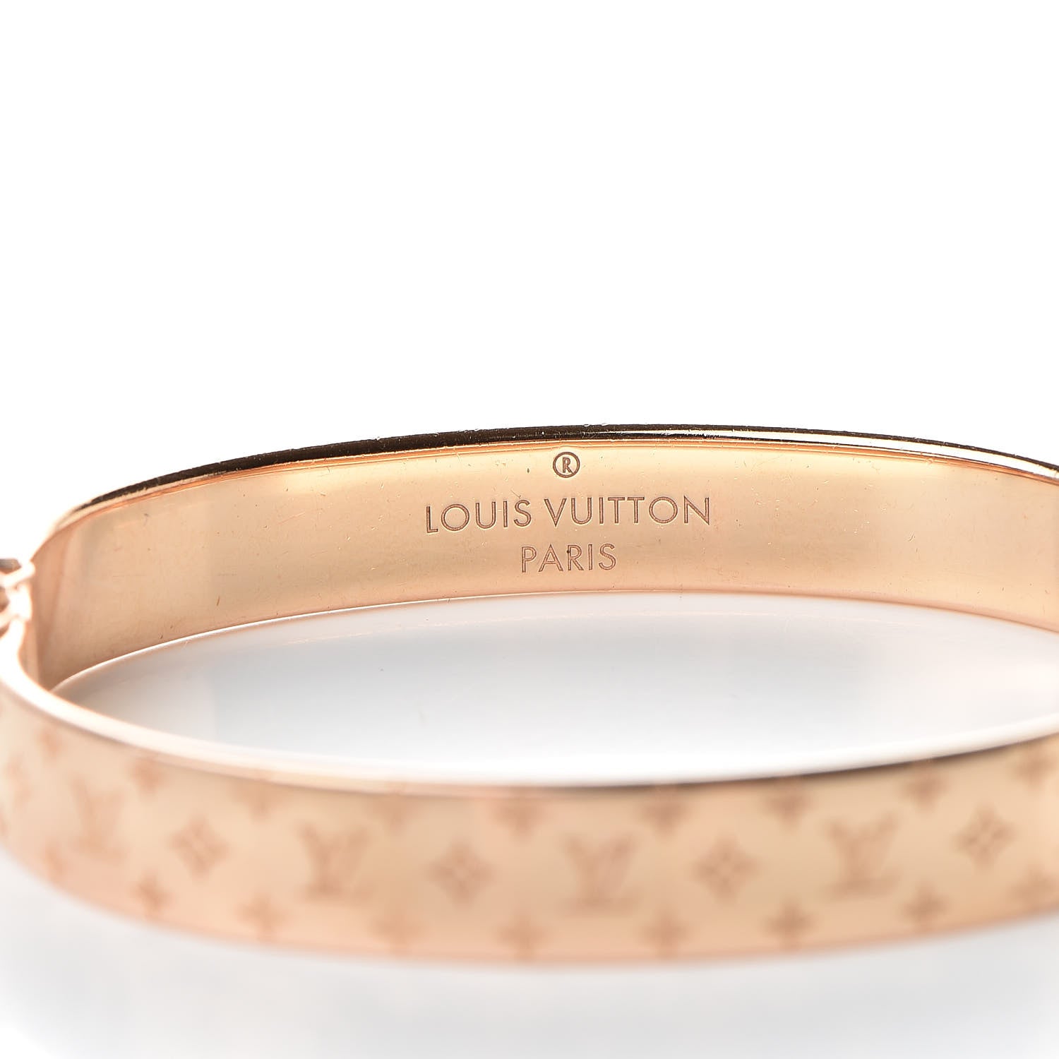 Louis Vuitton Brass Monogram Nanogram Cuff M Pink Gold 4 of 7