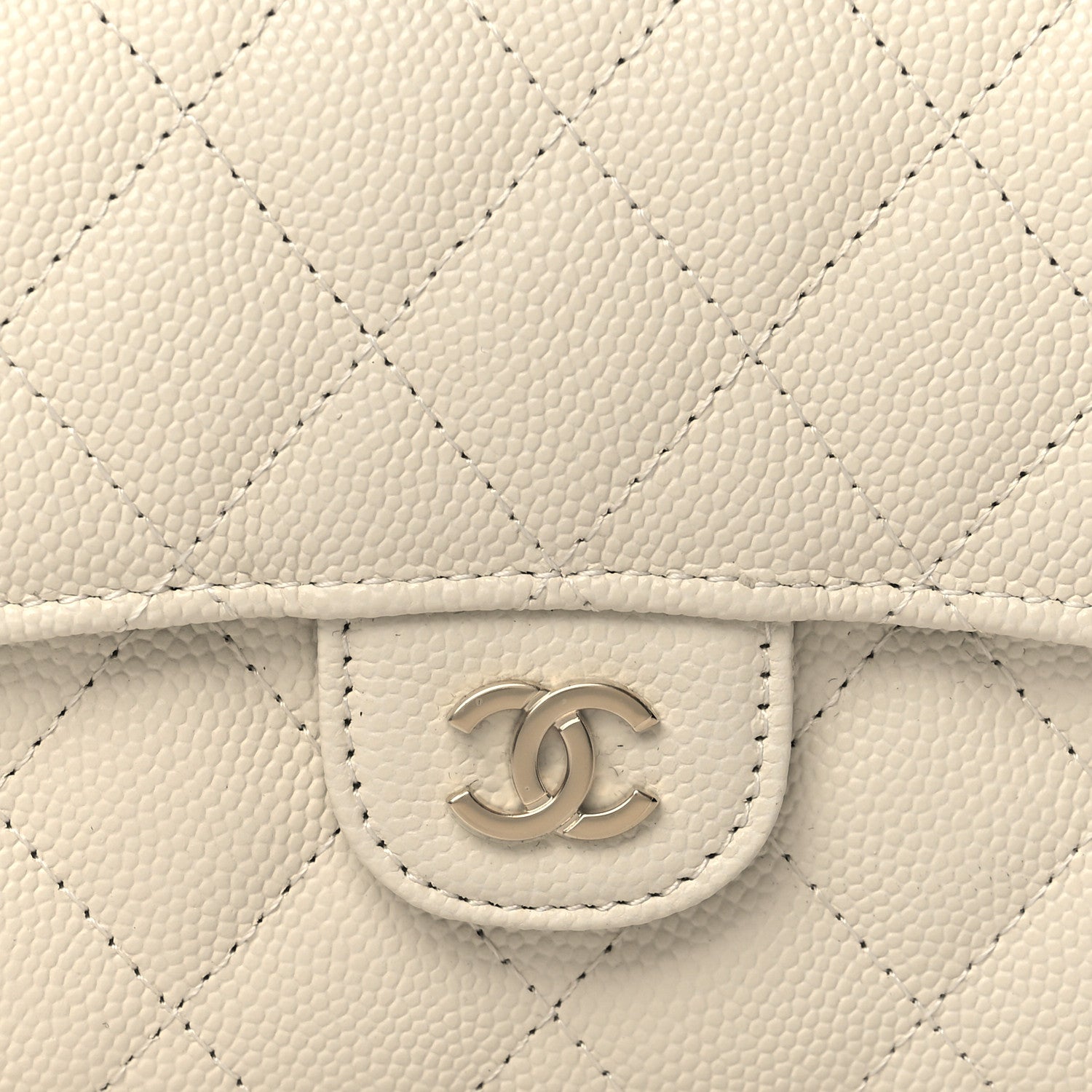 Chanel Caviar Quilted Medium Flap Wallet White 9 of 9