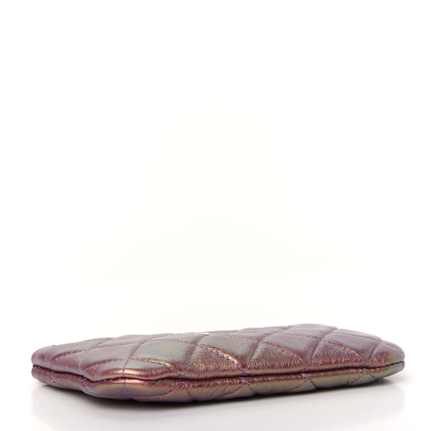 Chanel Iridescent Lambskin Quilted Small Cosmetic Case Purple 4 of 8
