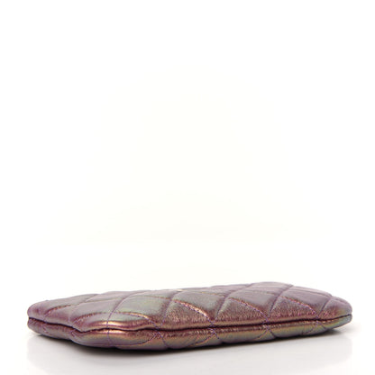 Chanel Iridescent Lambskin Quilted Small Cosmetic Case Purple 4 of 8