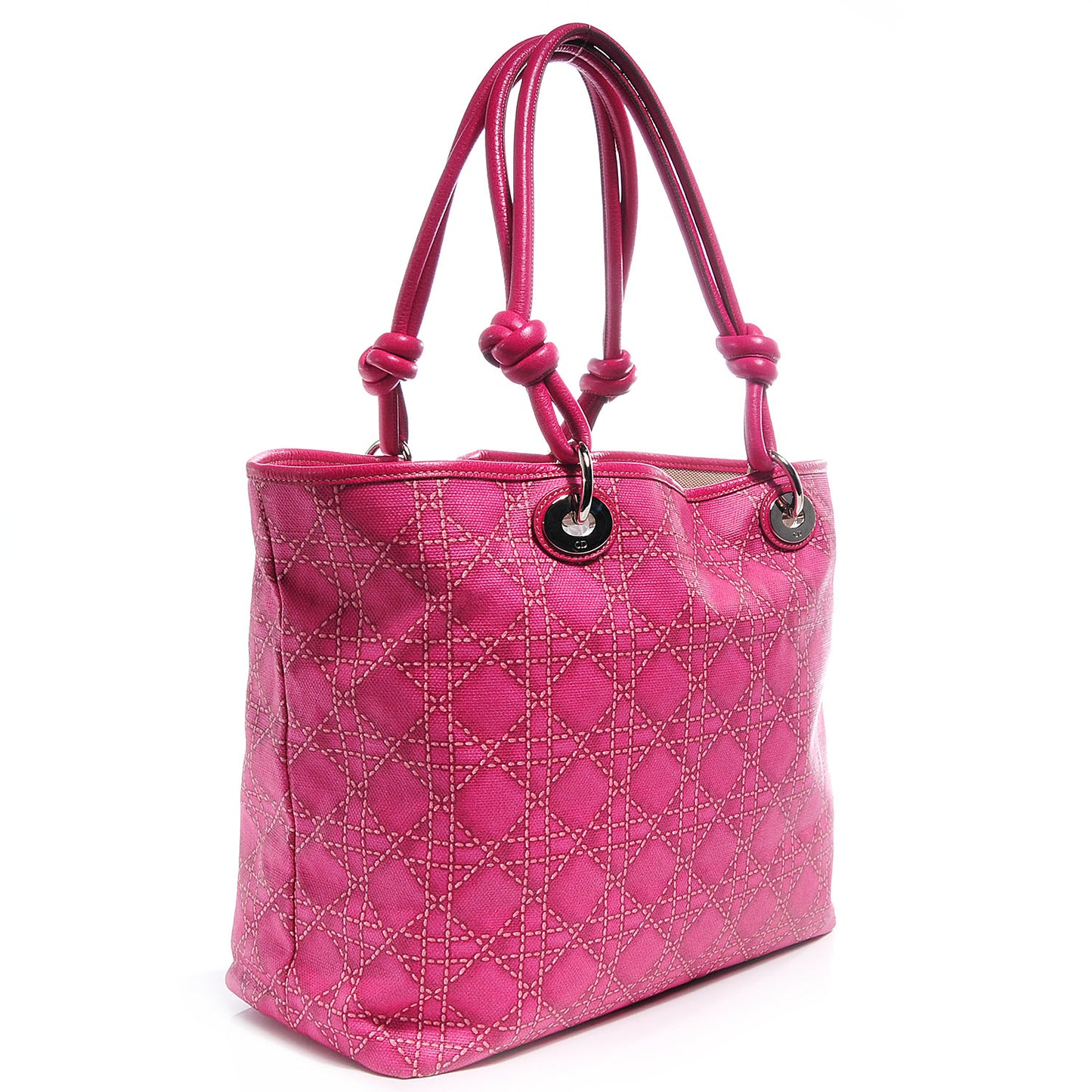Coated Canvas Cannage Print Cherie Tote Pink