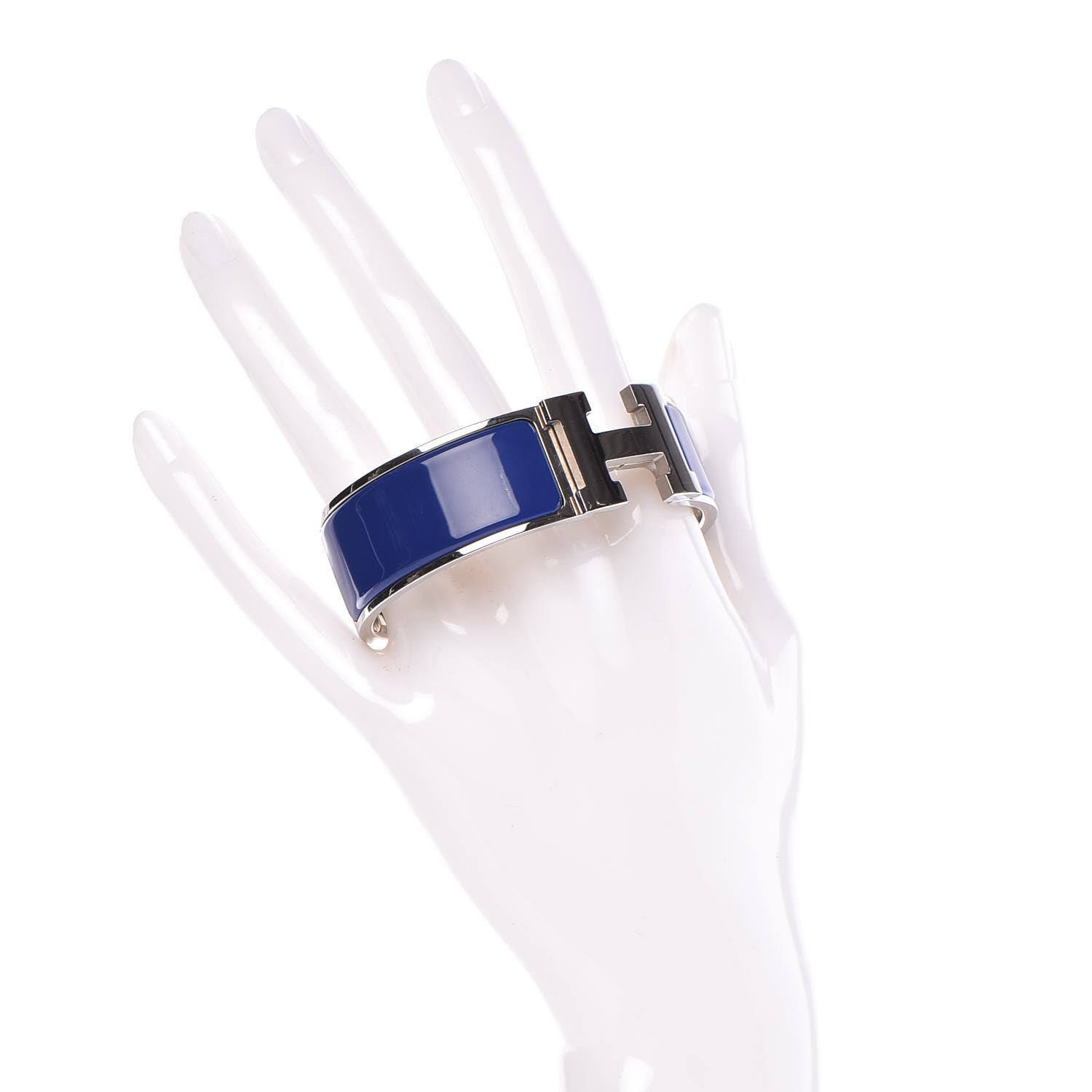Hermes Enamel Wide Clic Clac H Bracelet PM Bleu Electrique 2 of 5