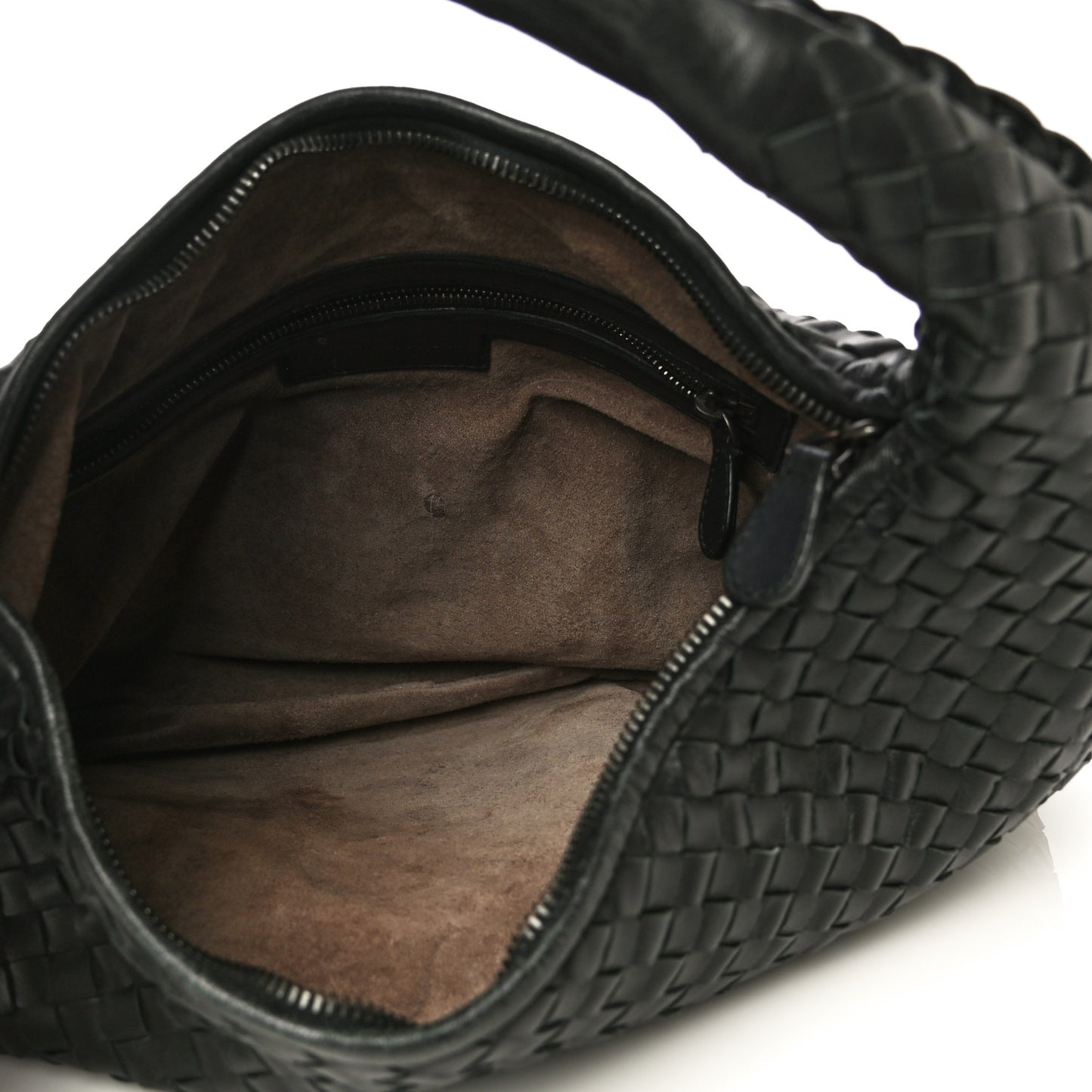 Nappa Intrecciato Small Veneta Hobo Black