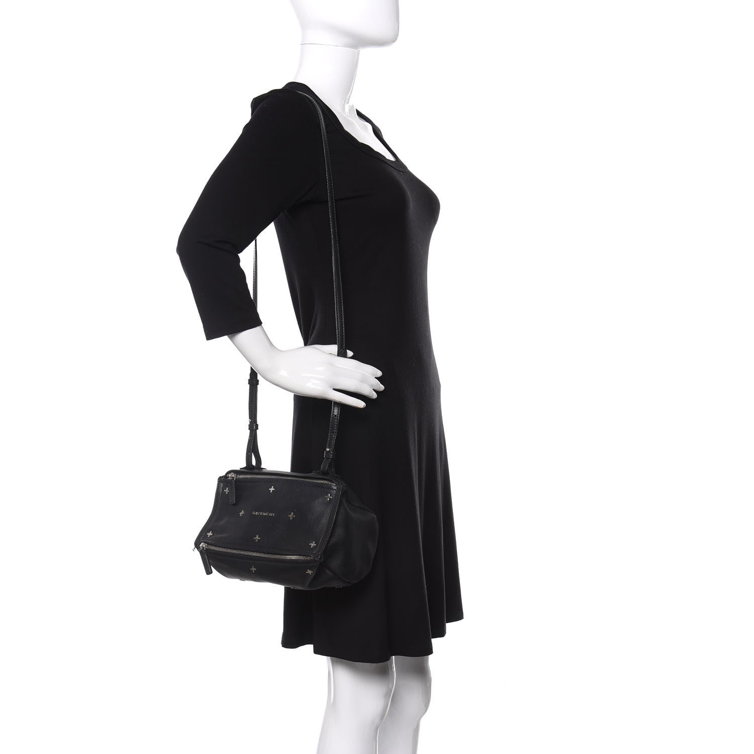 Givenchy Calfskin Cross Embellished Mini Pandora Black 2 of 10