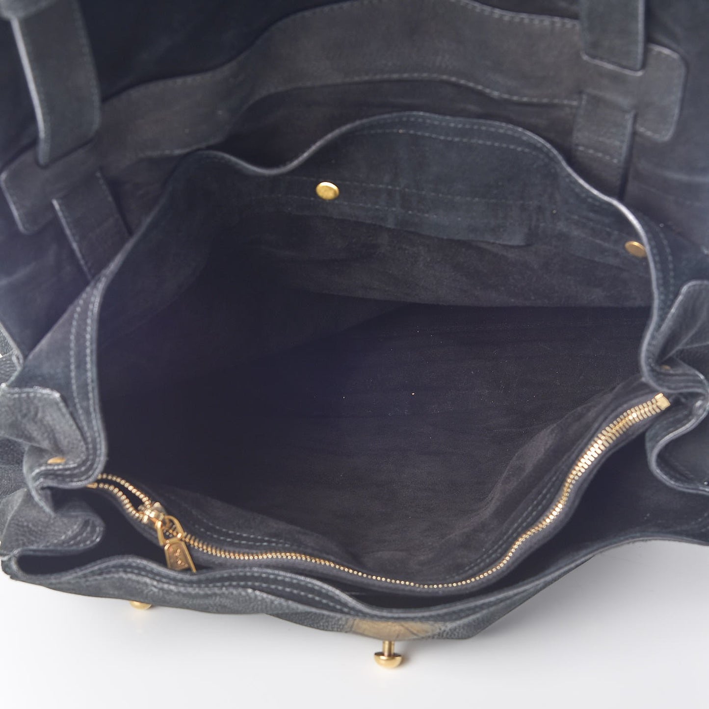 Nubuck Croc Embossed Large Muse Two Black Gold