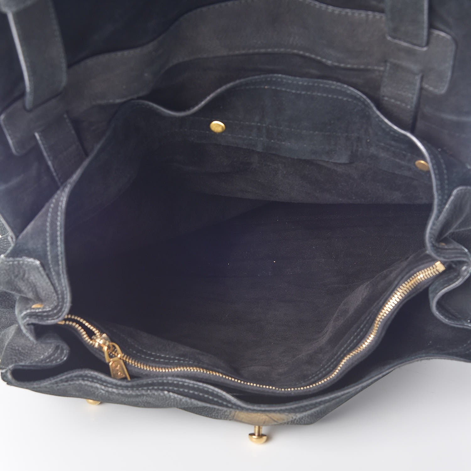 Saint Laurent Nubuck Croc Embossed Large Muse Two Black Gold 5 of 8