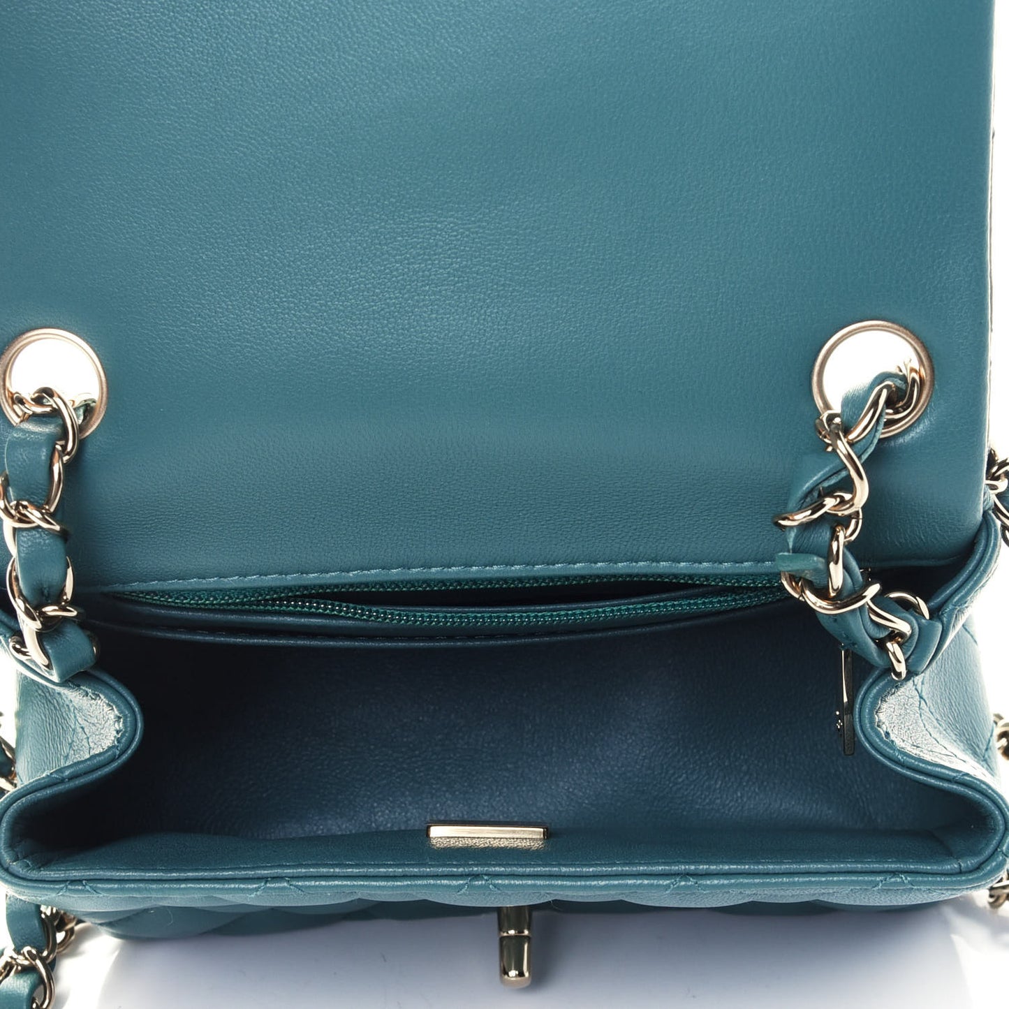 Lambskin Quilted Mini Square Flap Blue