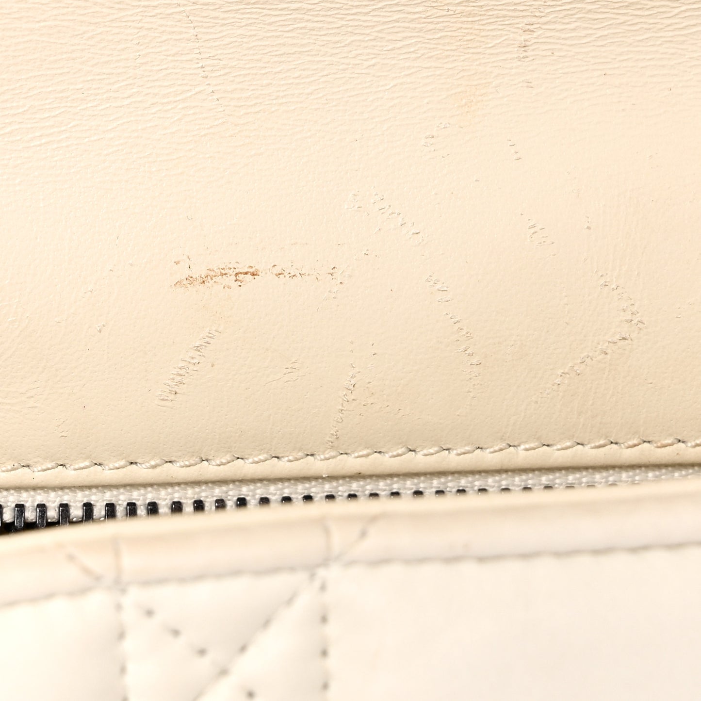 Lambskin Macrocannage Small Dior Caro Bag Ivory