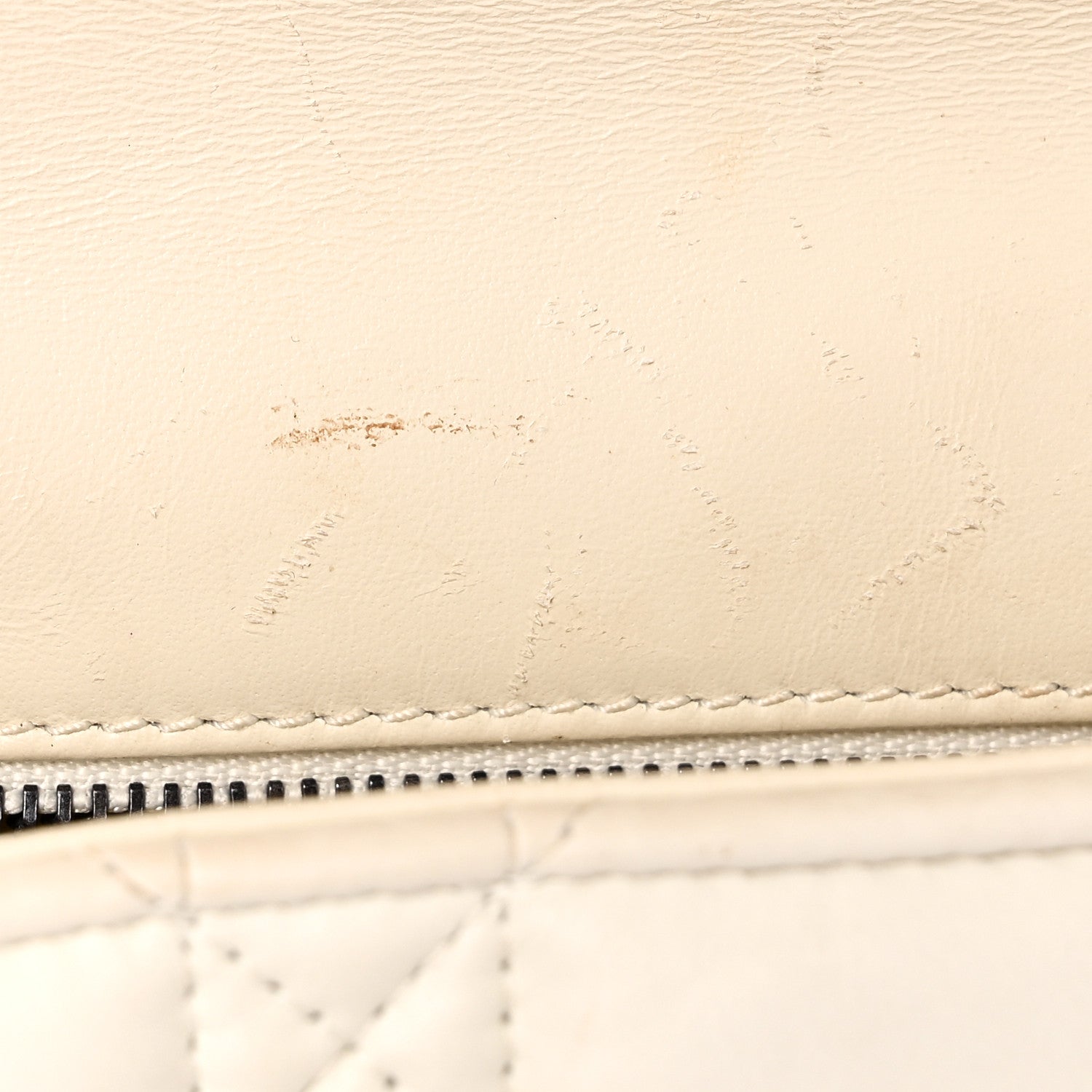 Christian Dior Lambskin Macrocannage Small Dior Caro Bag Ivory 8 of 12