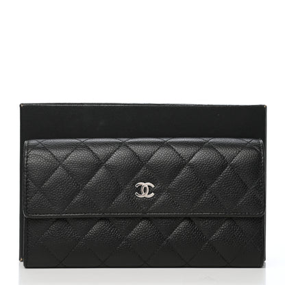 Chanel Caviar Quilted Large Gusset Flap Wallet Black 9 of 9