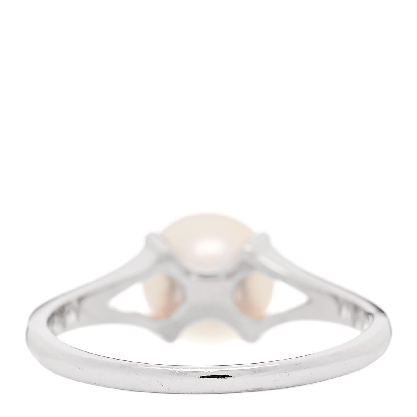 18K White Gold Akoya Pearl 7.5mm Ring 53 6.25