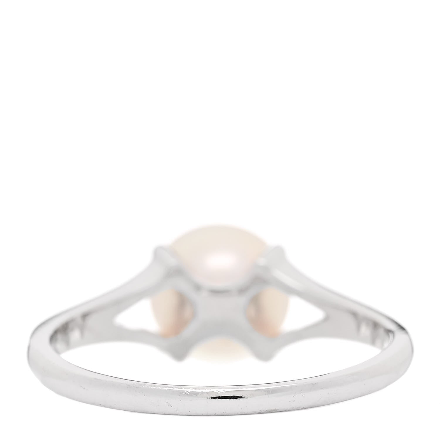 Mikimoto 18K White Gold Akoya Pearl 7.5mm Ring 53 6.25 4 of 5