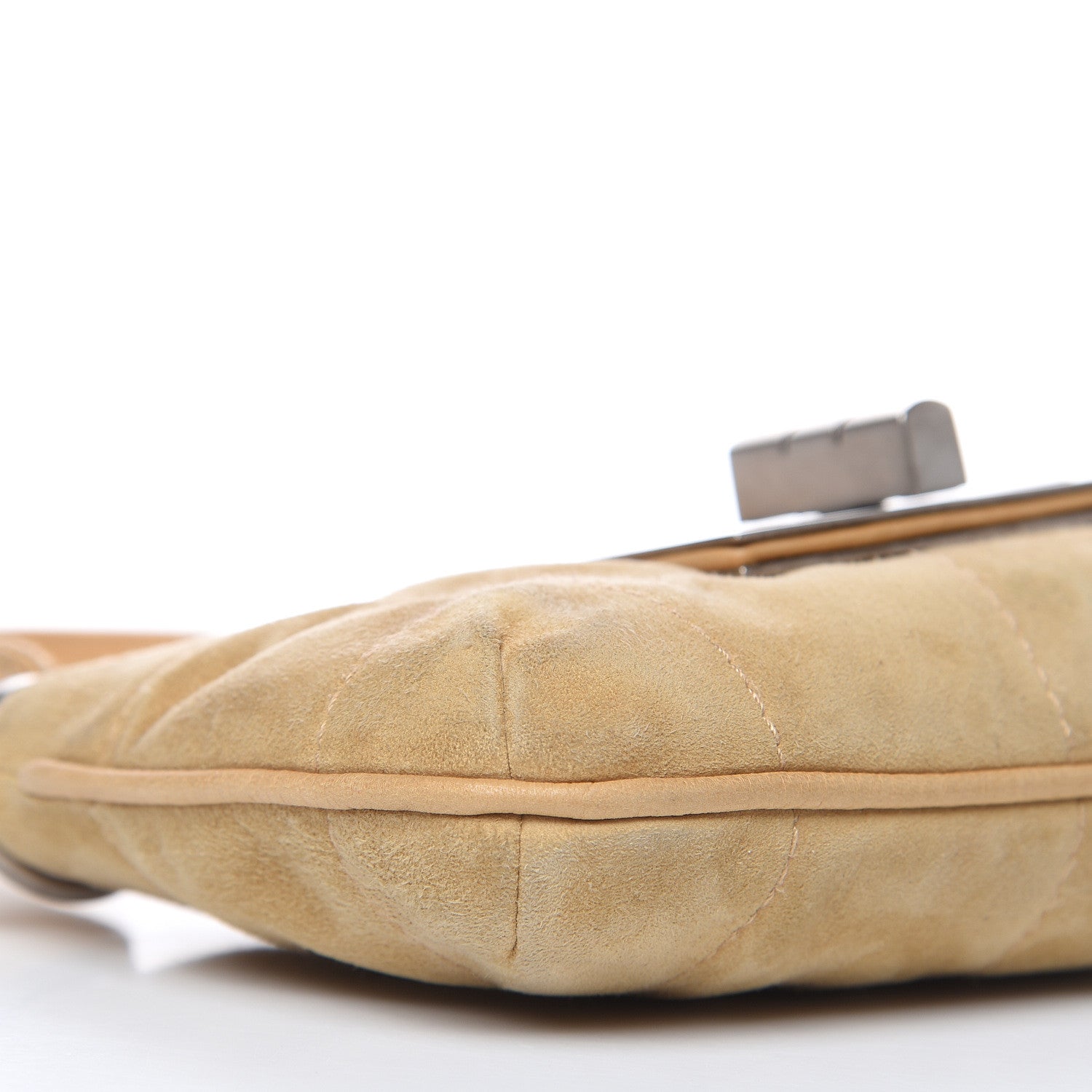 Chanel Suede Square Stitched Mademoiselle Shoulder Bag Beige 8 of 17