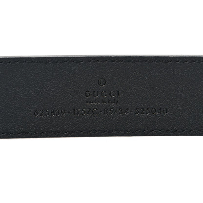 Gucci Textured Dollar Calfskin Berry Print Double G 30mm Belt 85 34 Black Light Copper 5 of 5