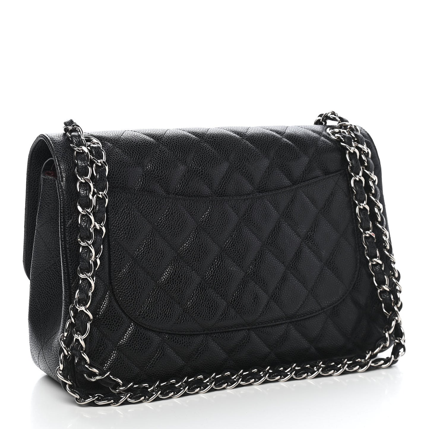 Caviar Quilted Jumbo Double Flap Black