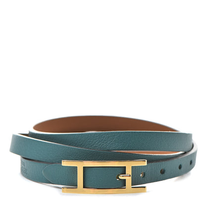 Hermes Swift Hapi 3 MM Triple Tour Bracelet S Malachite 1 of 9