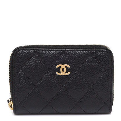 Chanel Caviar Quilted Zip Coin Purse Black 1 of 8