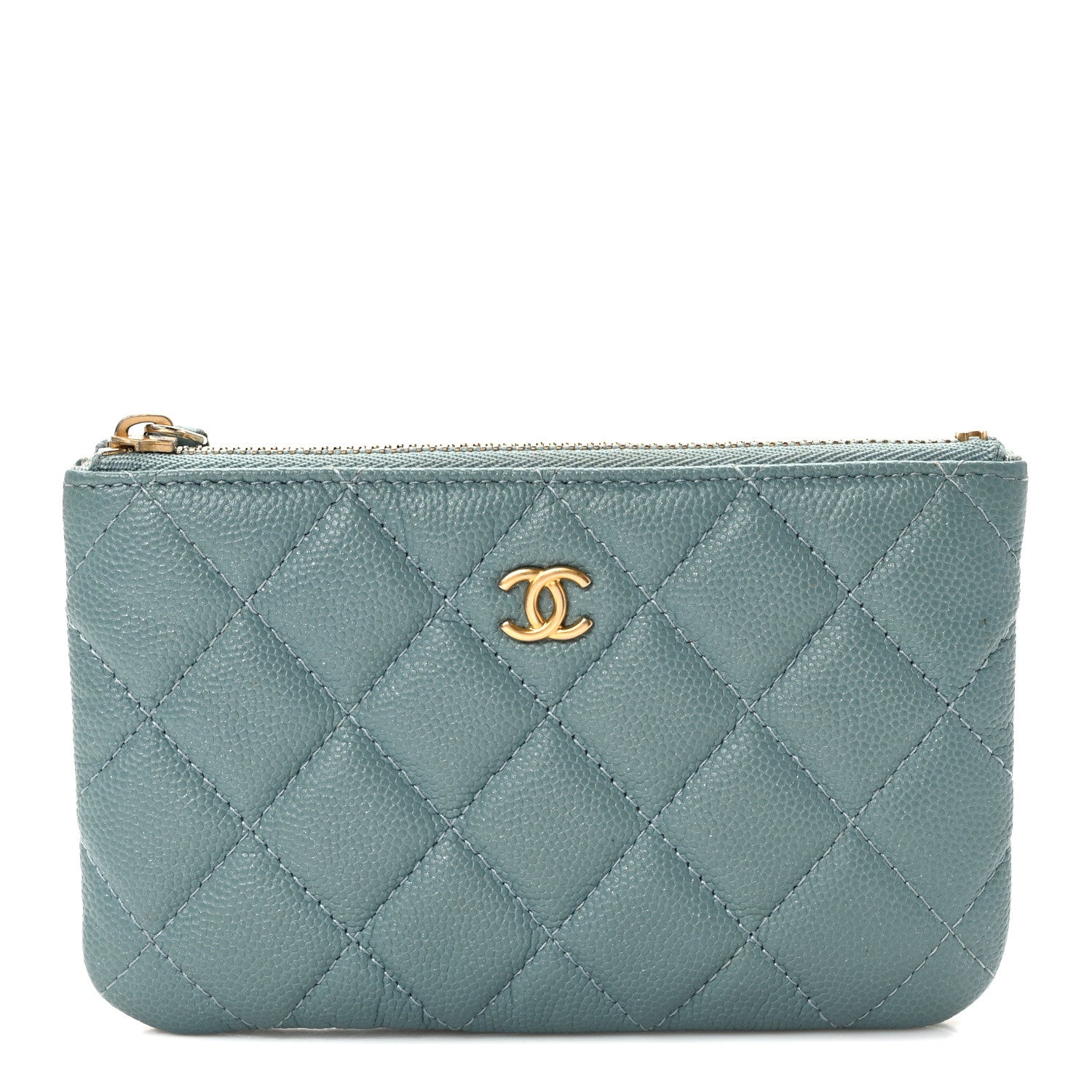 Chanel Iridescent Caviar Quilted Small Cosmetic Case Light Blue 1 of 8