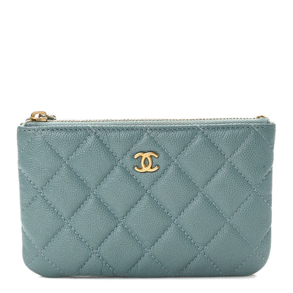 Chanel Iridescent Caviar Quilted Small Cosmetic Case Light Blue 1 of 8