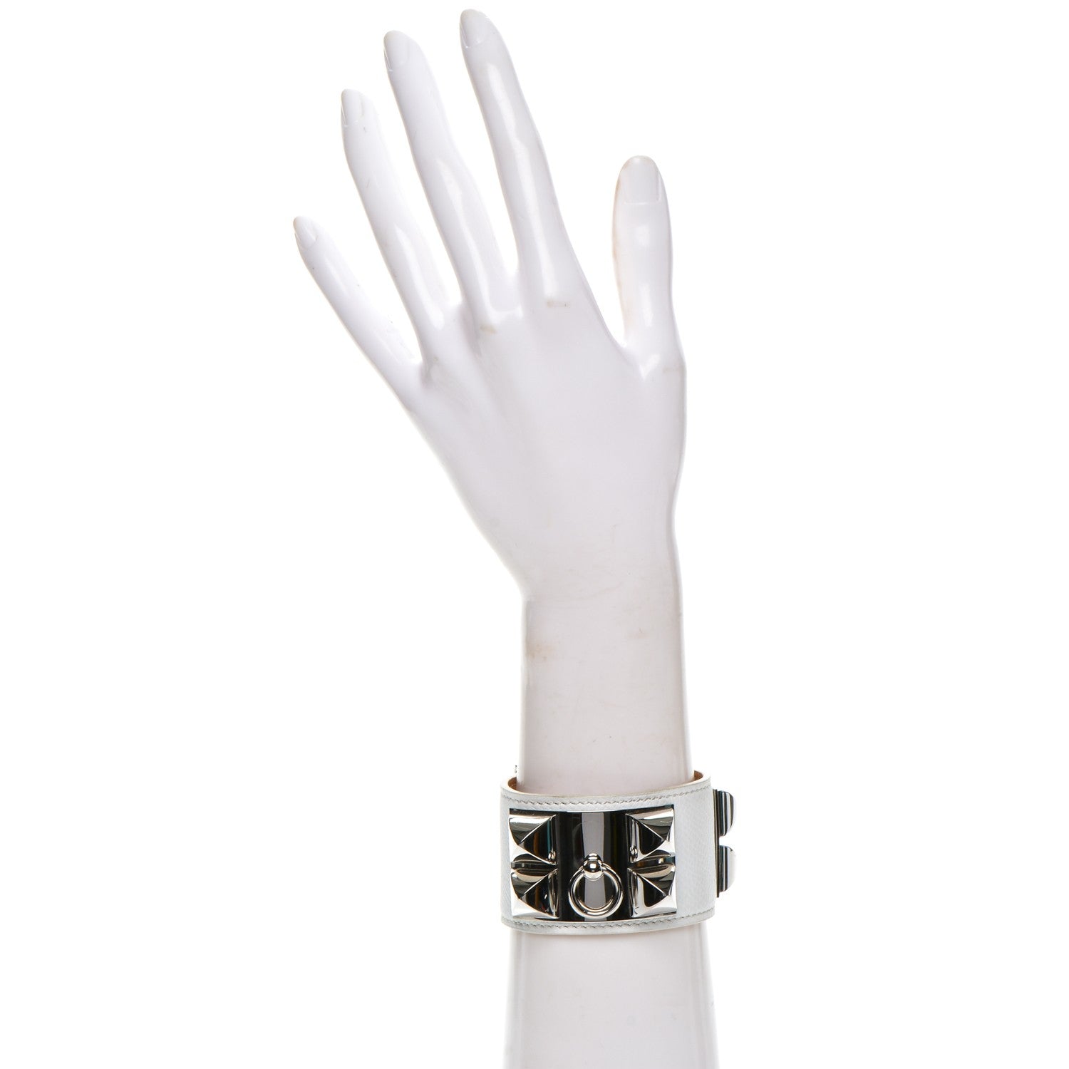 Hermes Epsom Collier de Chien CDC Bracelet S White 2 of 8