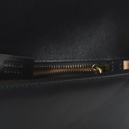 Gucci Calfskin Matelasse Small GG Marmont Top Handle Shoulder Bag Black 9 of 10
