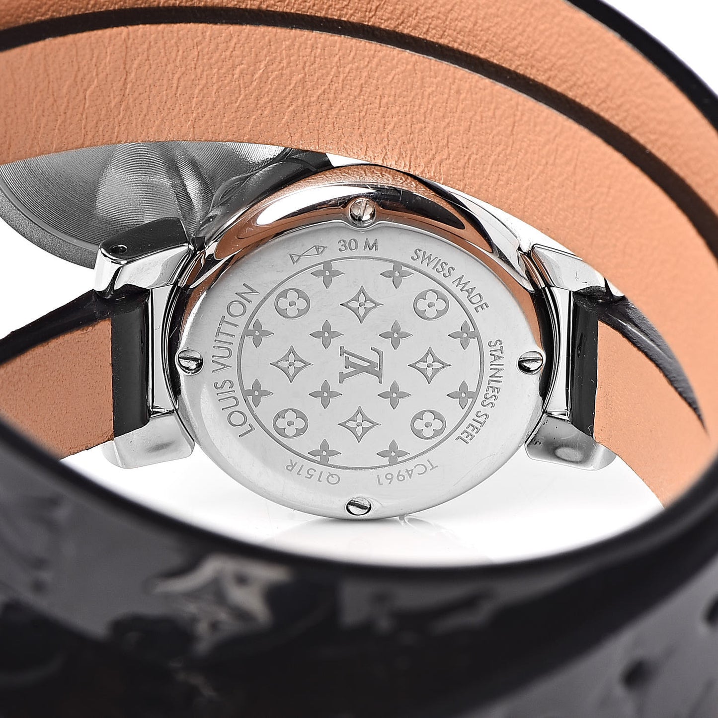 Stainless Steel Vernis 22mm Tambour Bijou Secret Quartz Watch Black