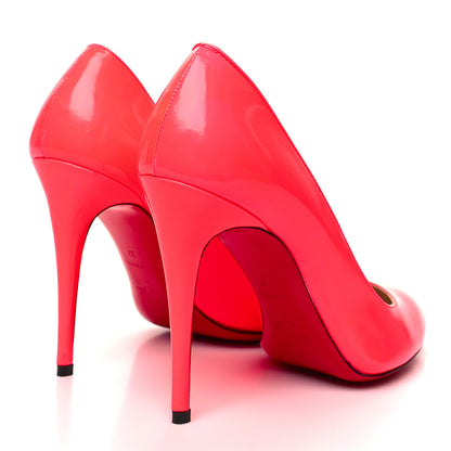 Christian Louboutin Patent Fifille 100 Pumps 37 Fluo Rose 4 of 8