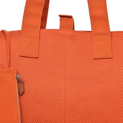 Hermes Canvas Beach Tote Orange 10 of 10