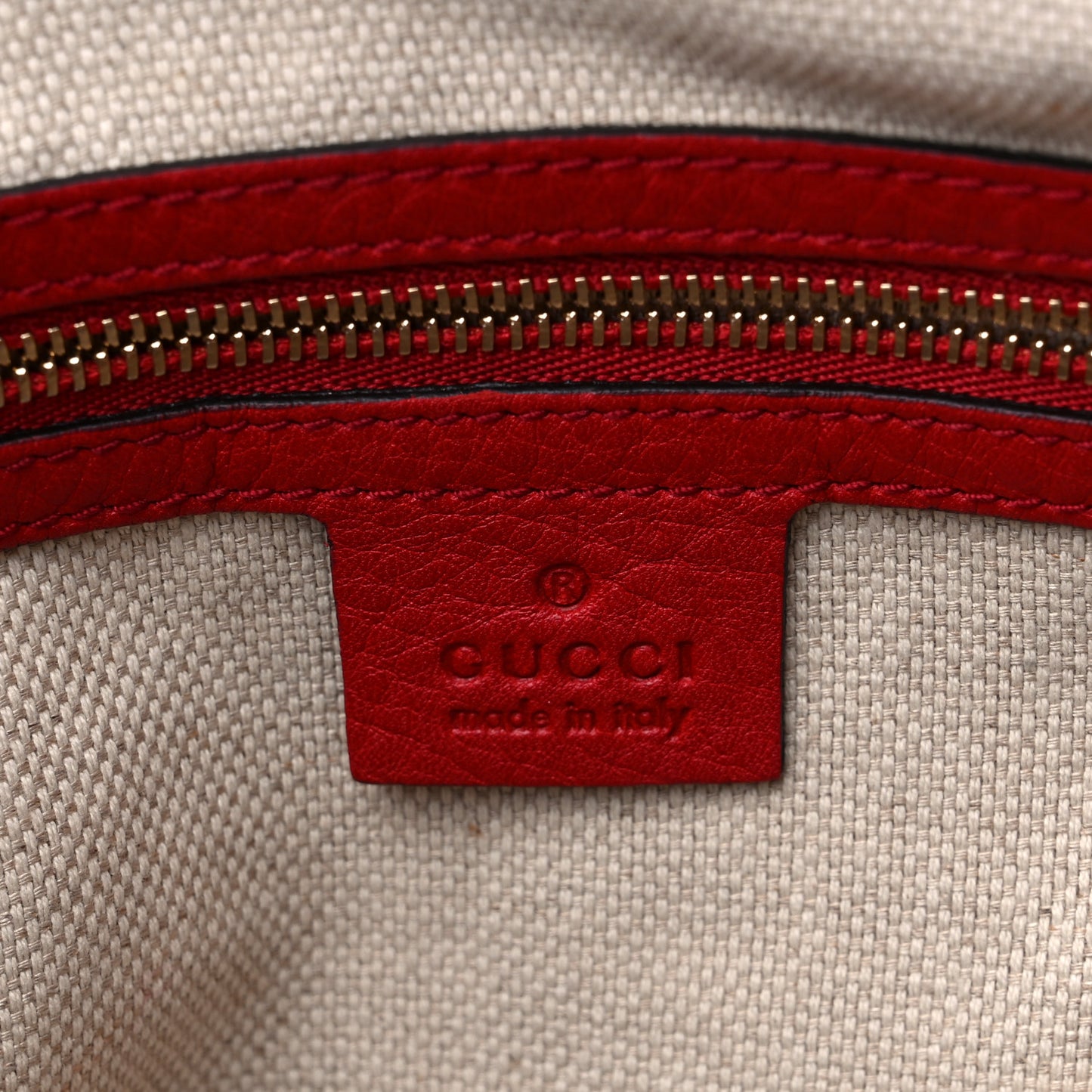 Pebbled Calfskin Small Soho Top Handle Bag Red