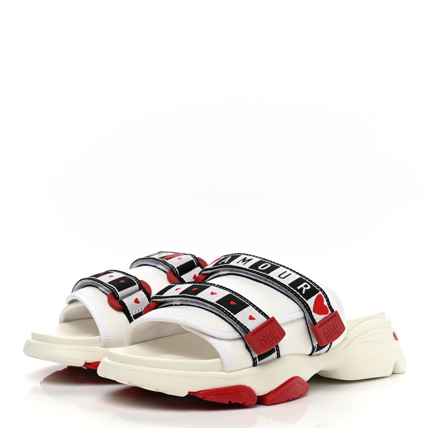 Christian Dior Technical Fabric D-Wander Slide Sandals 39 White Multi 3 of 7