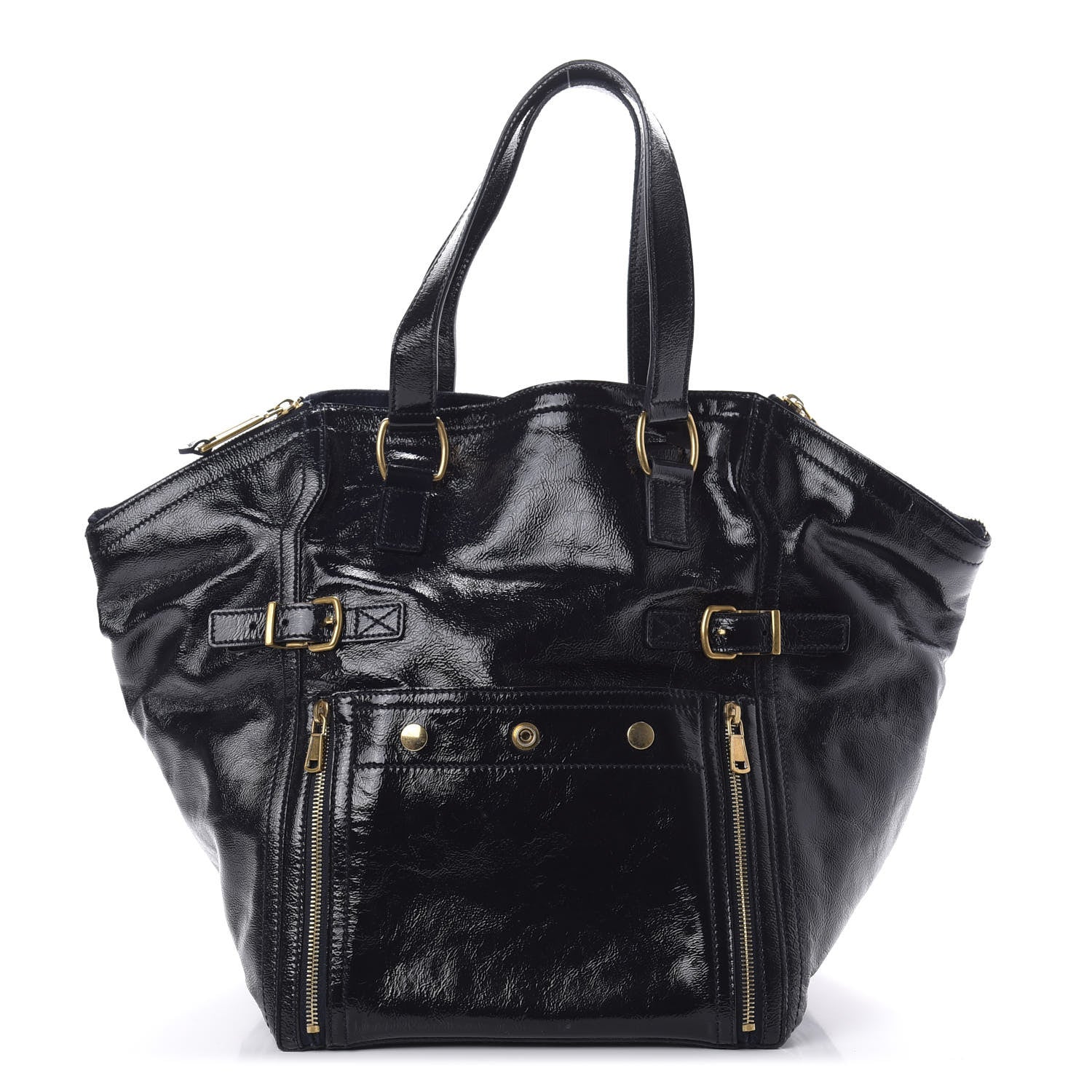 Saint Laurent Patent Large Downtown Tote Black 1 of 10
