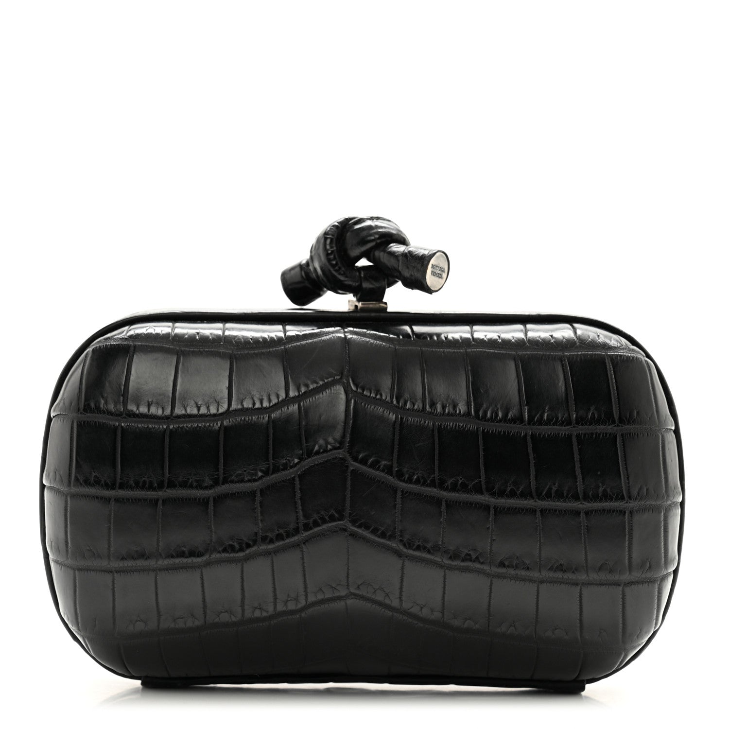 Bottega Veneta Crocodile Knot Clutch Black 1 of 8