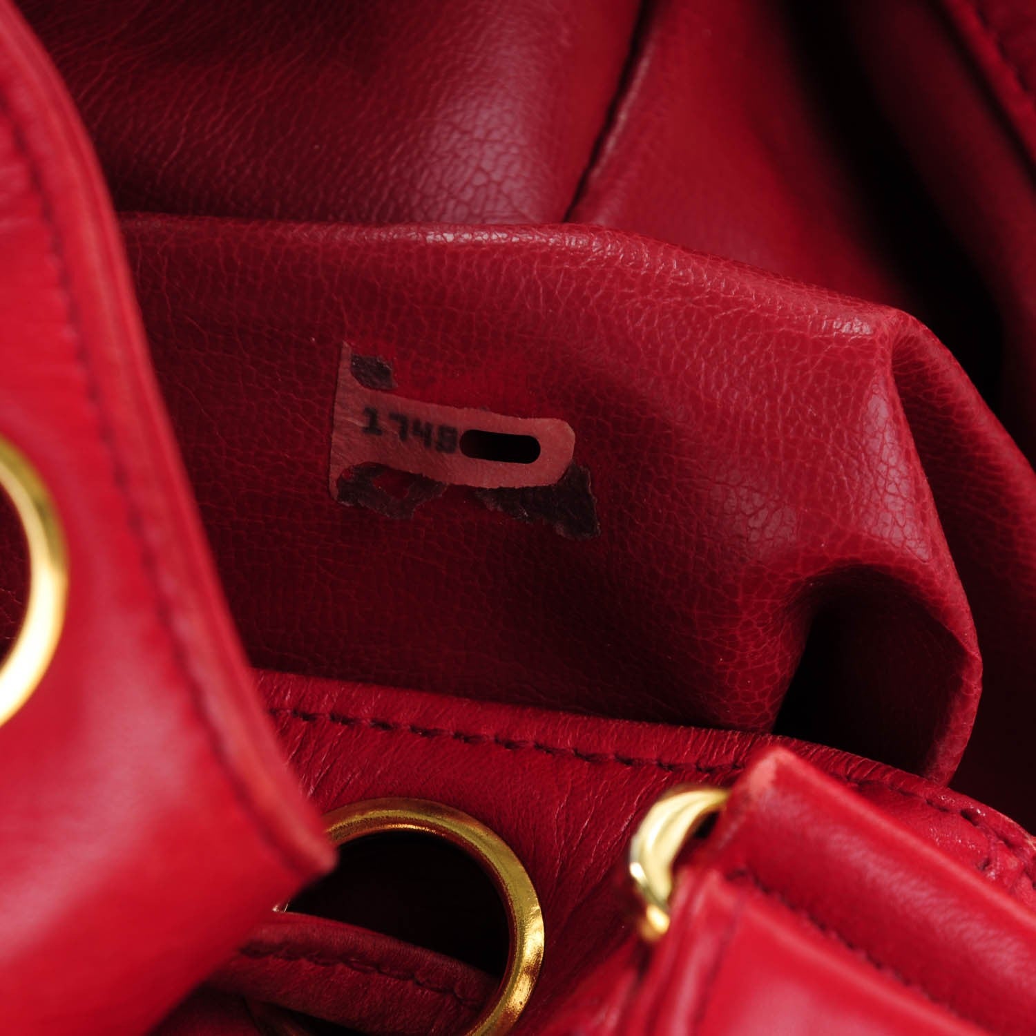 Chanel Lambskin Drawstring CC Shoulder Bag Red 14 of 16