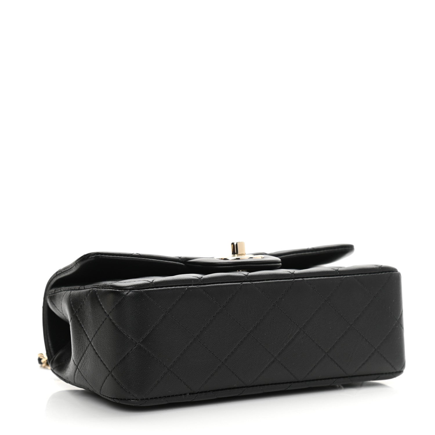 Chanel Lambskin Quilted Mini Top Handle Rectangular Flap Black 4 of 10