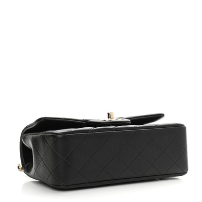 Chanel Lambskin Quilted Mini Top Handle Rectangular Flap Black 4 of 10