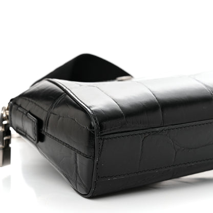 Givenchy Calfskin Crocodile Embossed Antigona U Crossbody Bag Black 8 of 9