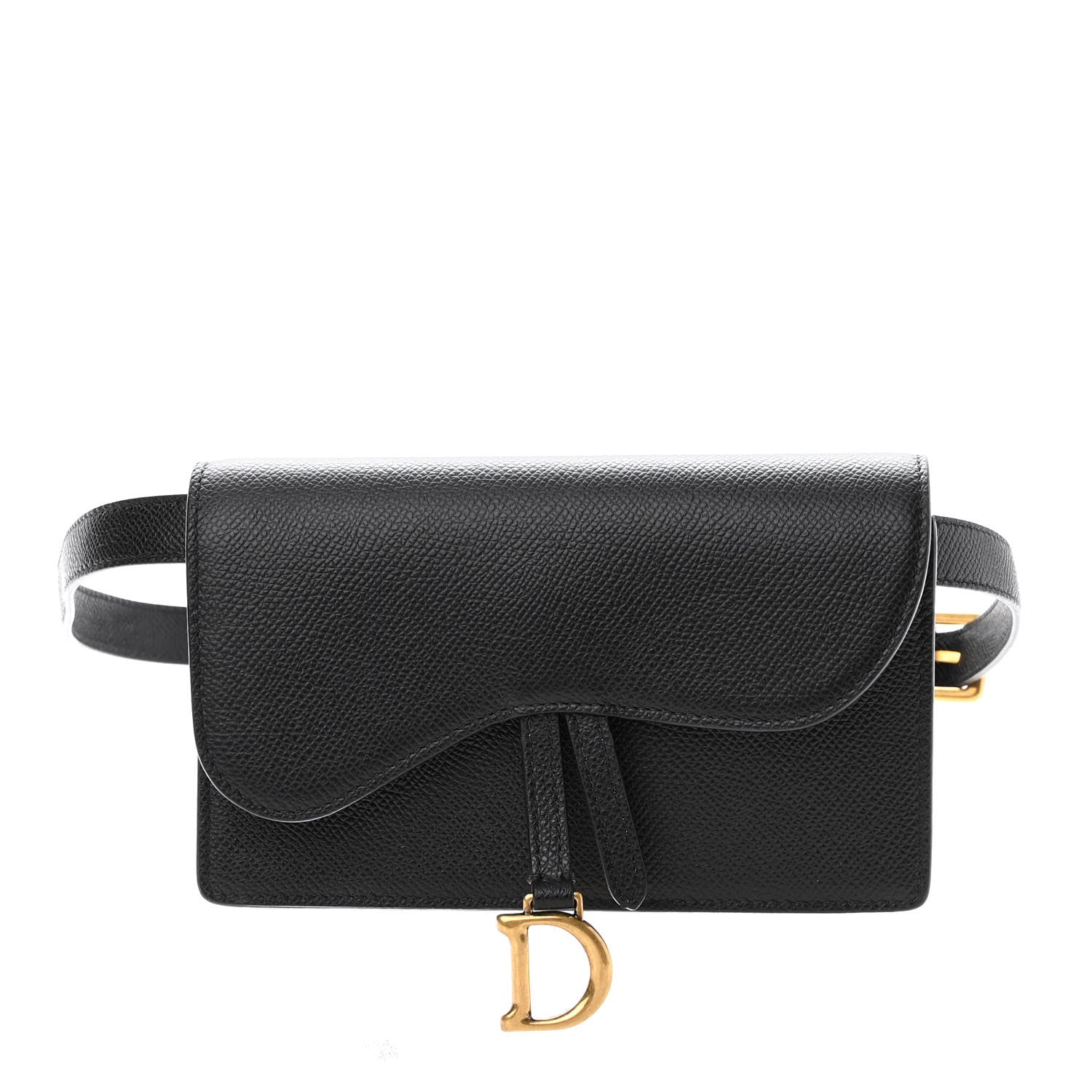 Christian Dior Grained Calfskin Saddle Belt Bag Black 1 of 9