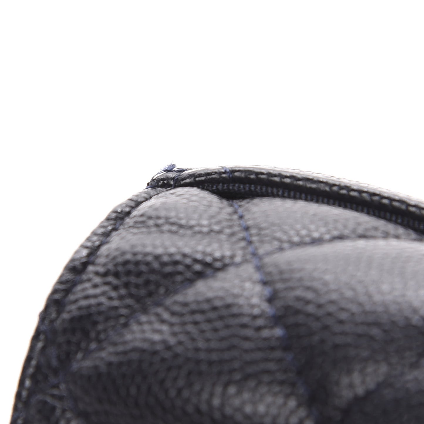 Caviar Quilted Compact Flap Wallet Navy