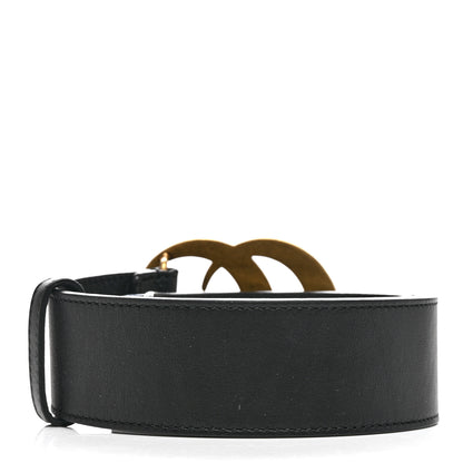 Gucci Moon Calfskin Pearl Double G 40mm Belt 85 34 Black Cream 2 of 5
