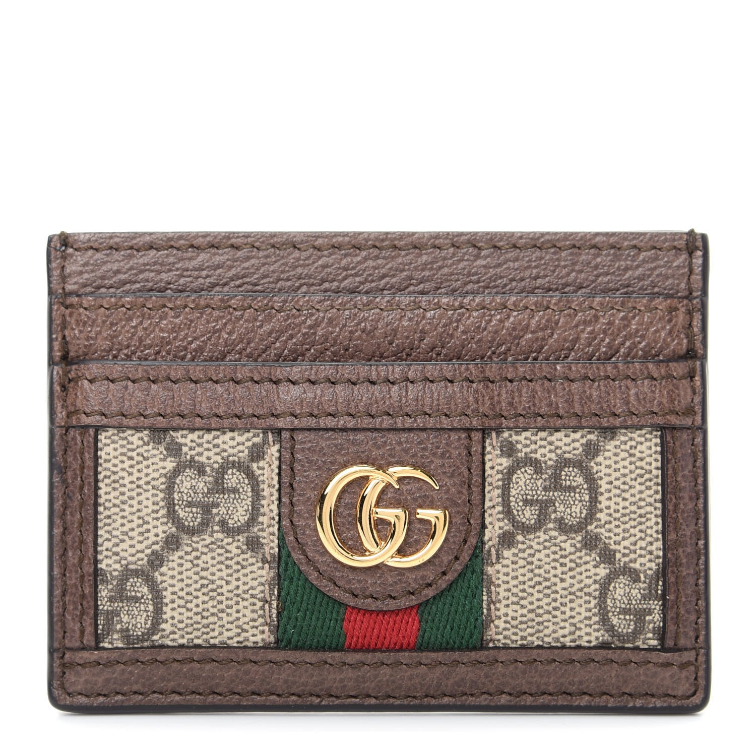 Gucci GG Supreme Monogram Ophidia Card Holder Brown 1 of 7