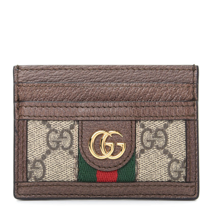 Gucci GG Supreme Monogram Ophidia Card Holder Brown 1 of 7