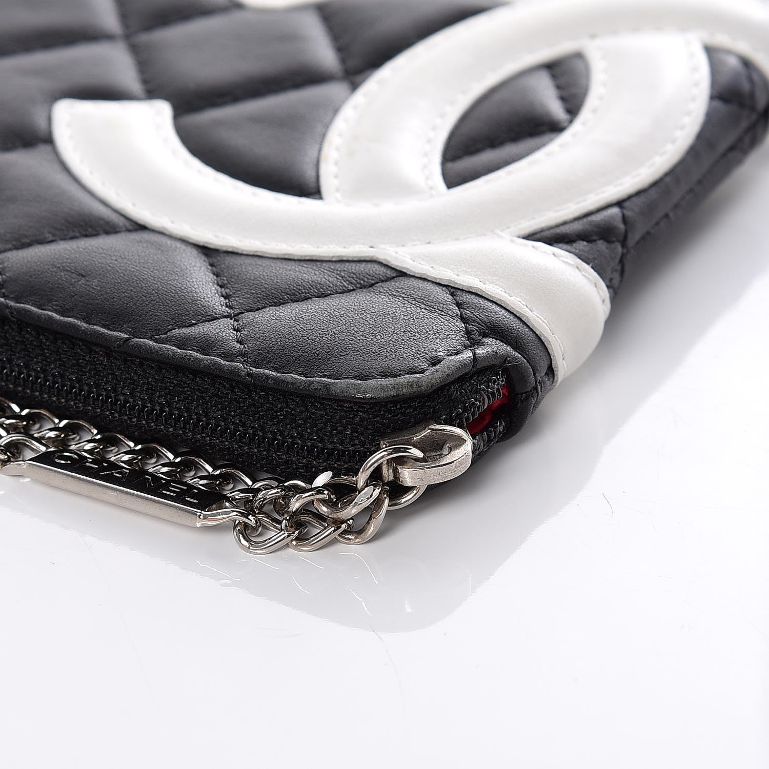 Chanel Calfskin Quilted Cambon Cosmetic Pouch Black White 12 of 12