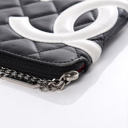 Chanel Calfskin Quilted Cambon Cosmetic Pouch Black White 12 of 12