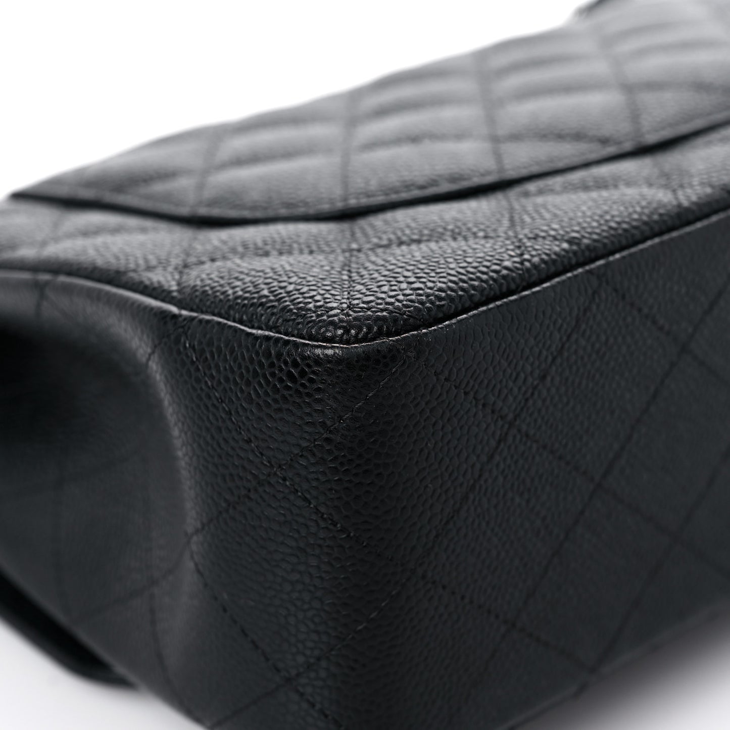 Caviar Quilted Jumbo Double Flap Black