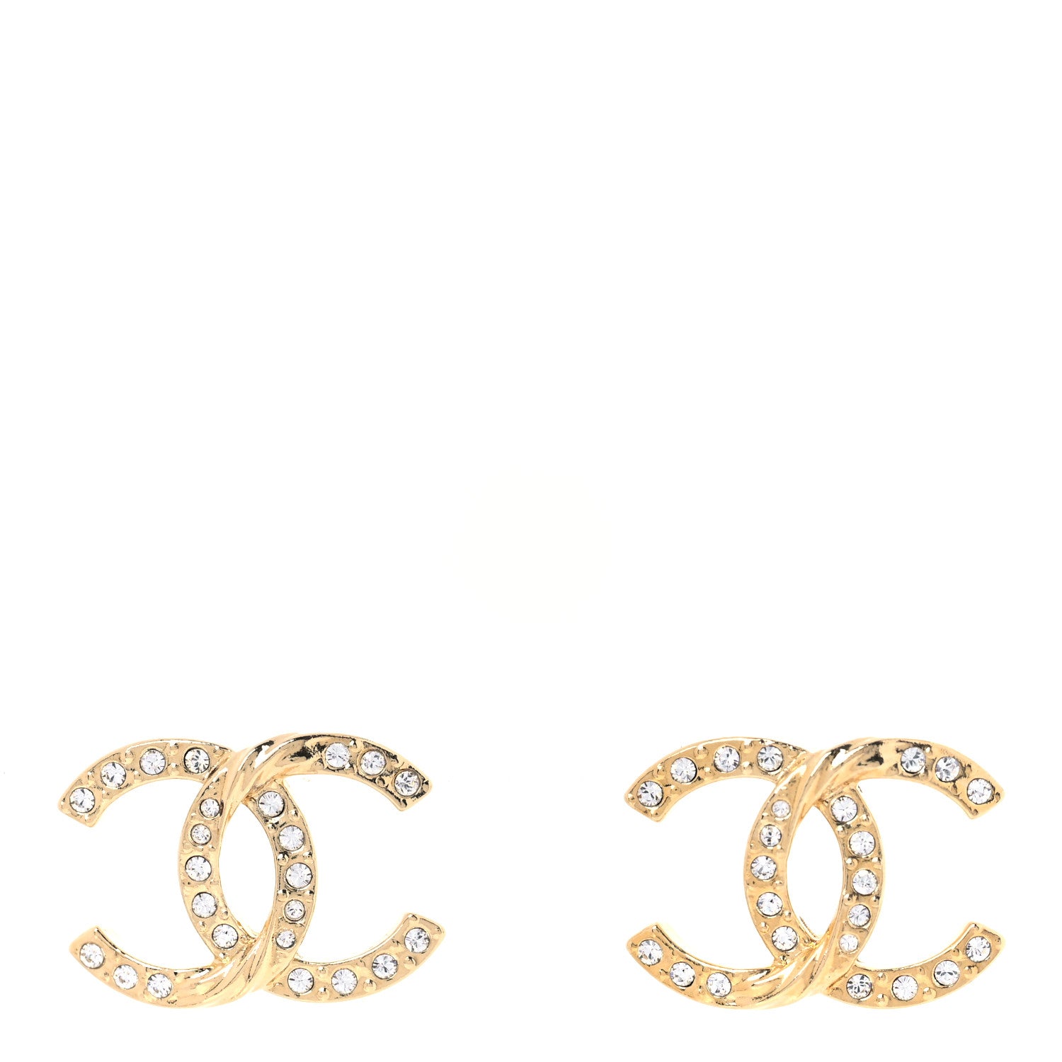 Chanel Crystal Twist CC Earrings Gold 1 of 5