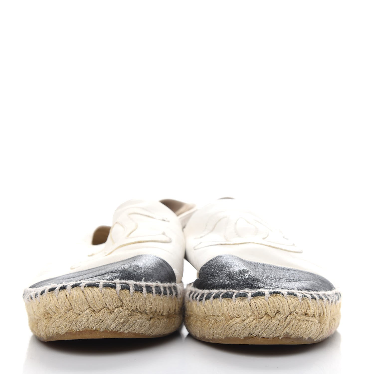 Chanel Lambskin CC Espadrilles 40 White Black 2 of 10