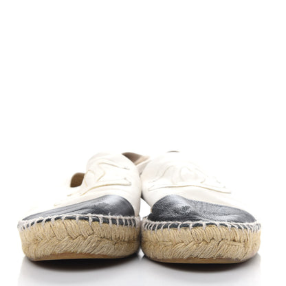 Chanel Lambskin CC Espadrilles 40 White Black 2 of 10