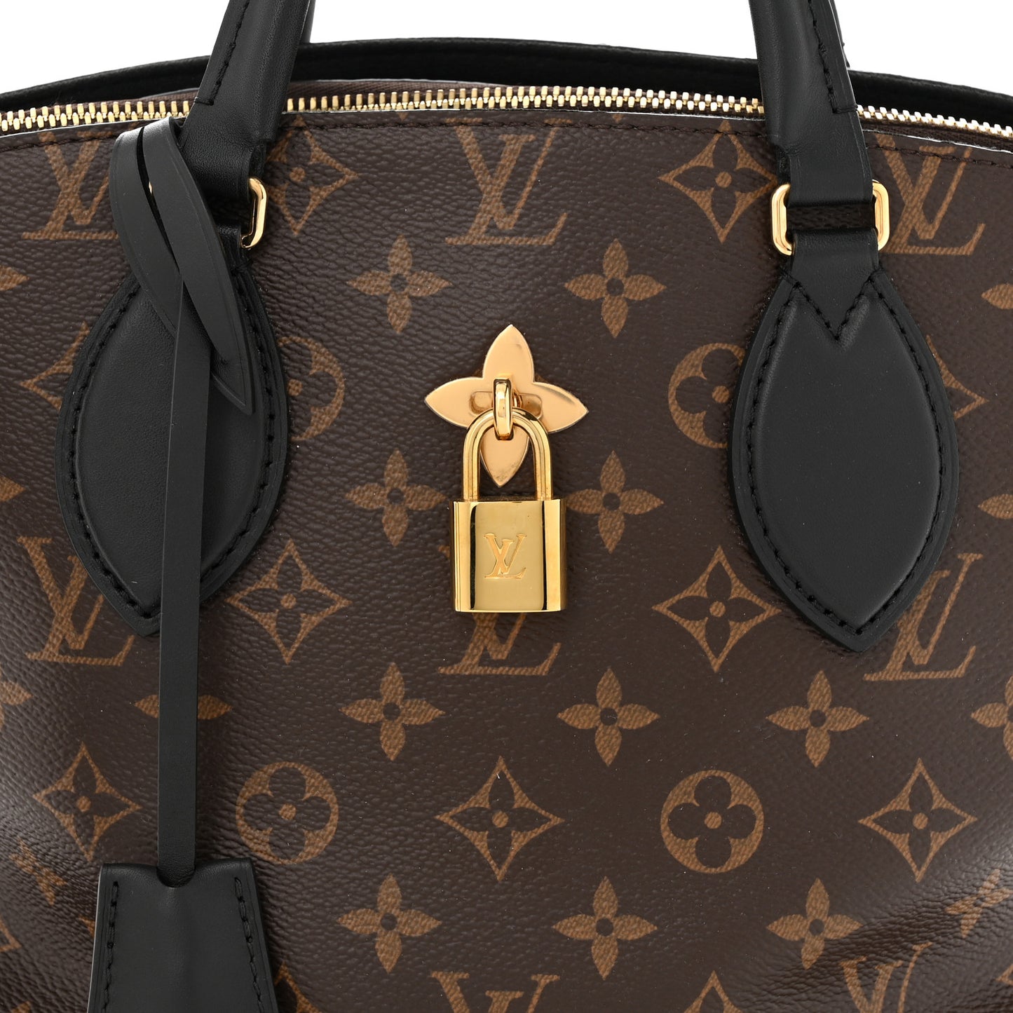 Monogram Flower Zipped Tote PM Black