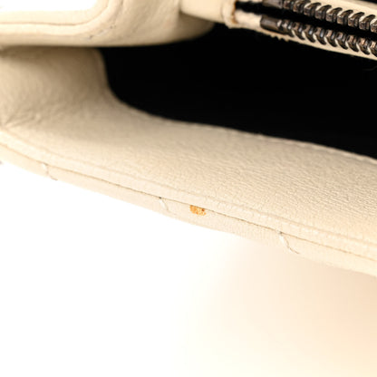 Saint Laurent Sheepskin Matelasse Chevron Monogram Medium College Bag Dove White 19 of 20