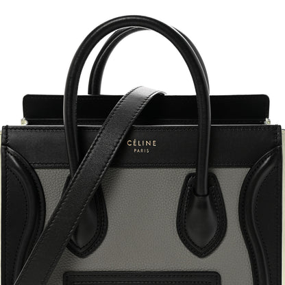 Celine Baby Grained Calfskin Nano Tri-Color Luggage Zinc Almond 7 of 9
